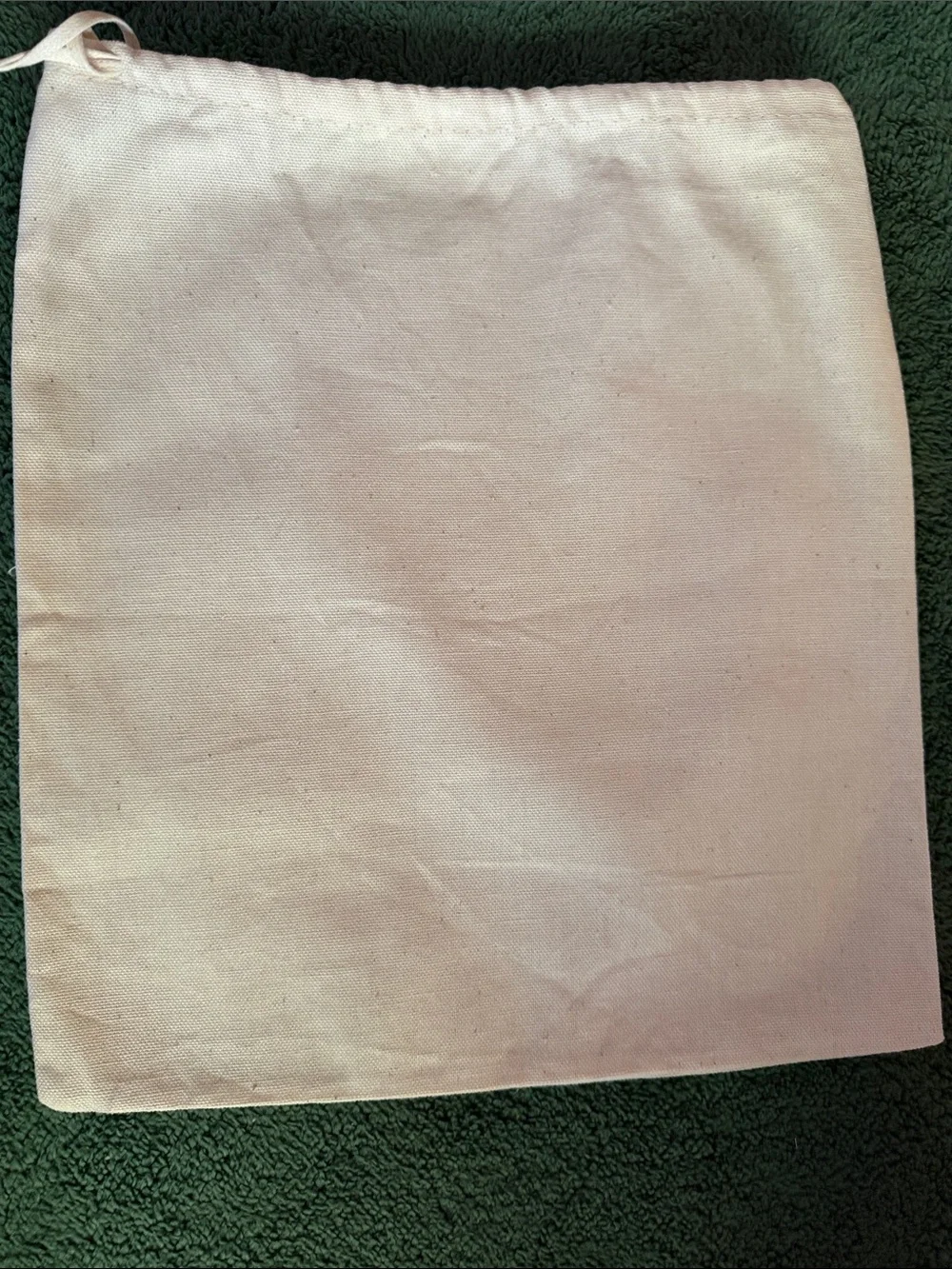 Valentino Garavani Cream Canvas Dust Bag with Red Logo Patch